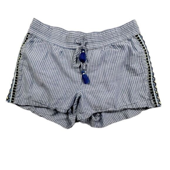 VINEYARD VINES GIRLS SWIMMING TRUNKS SIZE S BLUE WHITE STRIPES LINED - Picture 1 of 8